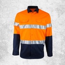 Tough Inc Hi Vis LS Reflective Drill Shirts