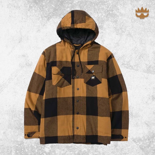 CAT Hooded Flannel Shirt Jacket